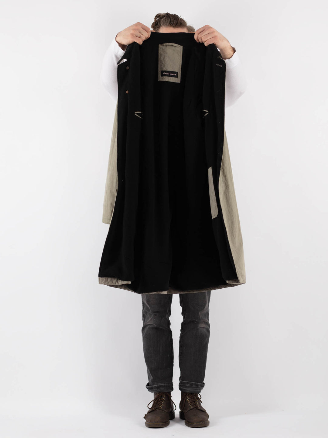 Vintage 90's Men Mac Coat in BeigeZ818