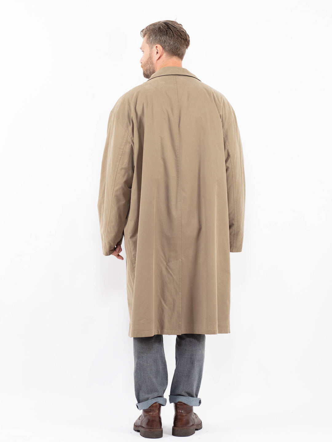 Vintage 90's Men Mac Coat in BeigeZ2314