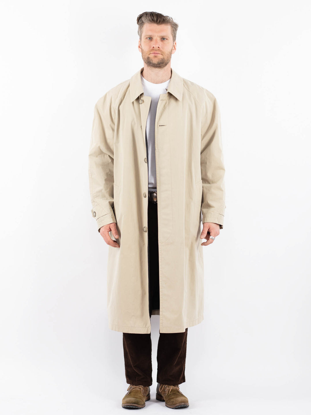 Vintage 90's Men Mac Coat in BeigeZ1664