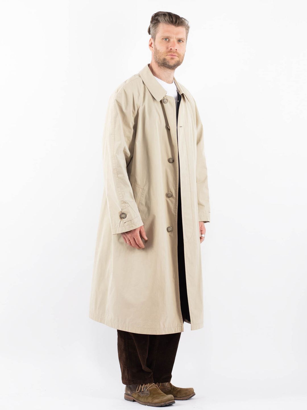 Vintage 90's Men Mac Coat in BeigeZ1664