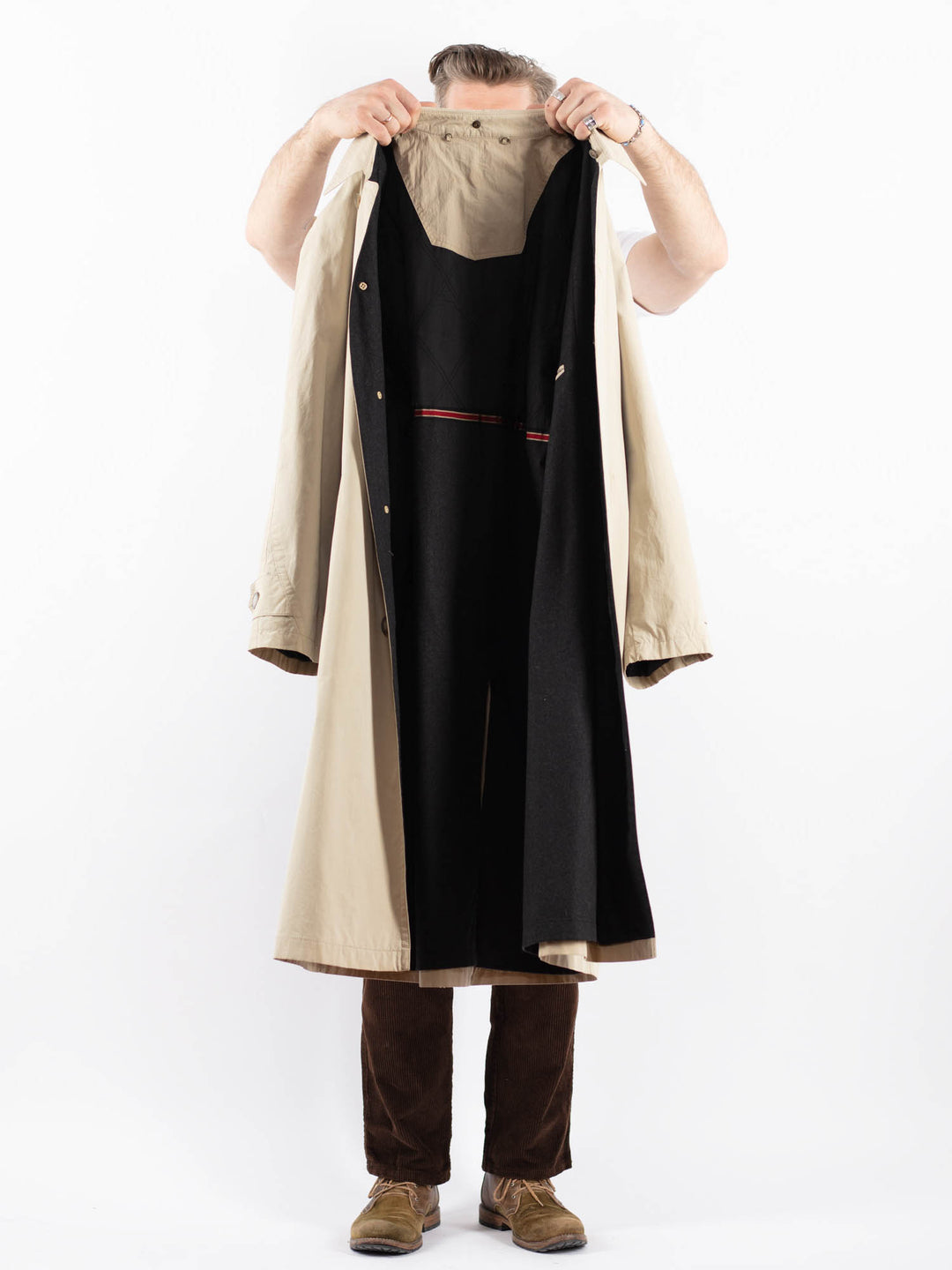 Vintage 90's Men Mac Coat in BeigeZ1664