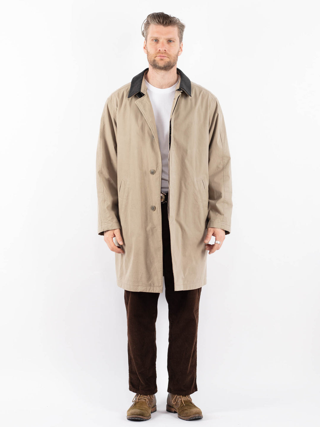 Vintage 90's Men Mac Coat in BeigeZ1668