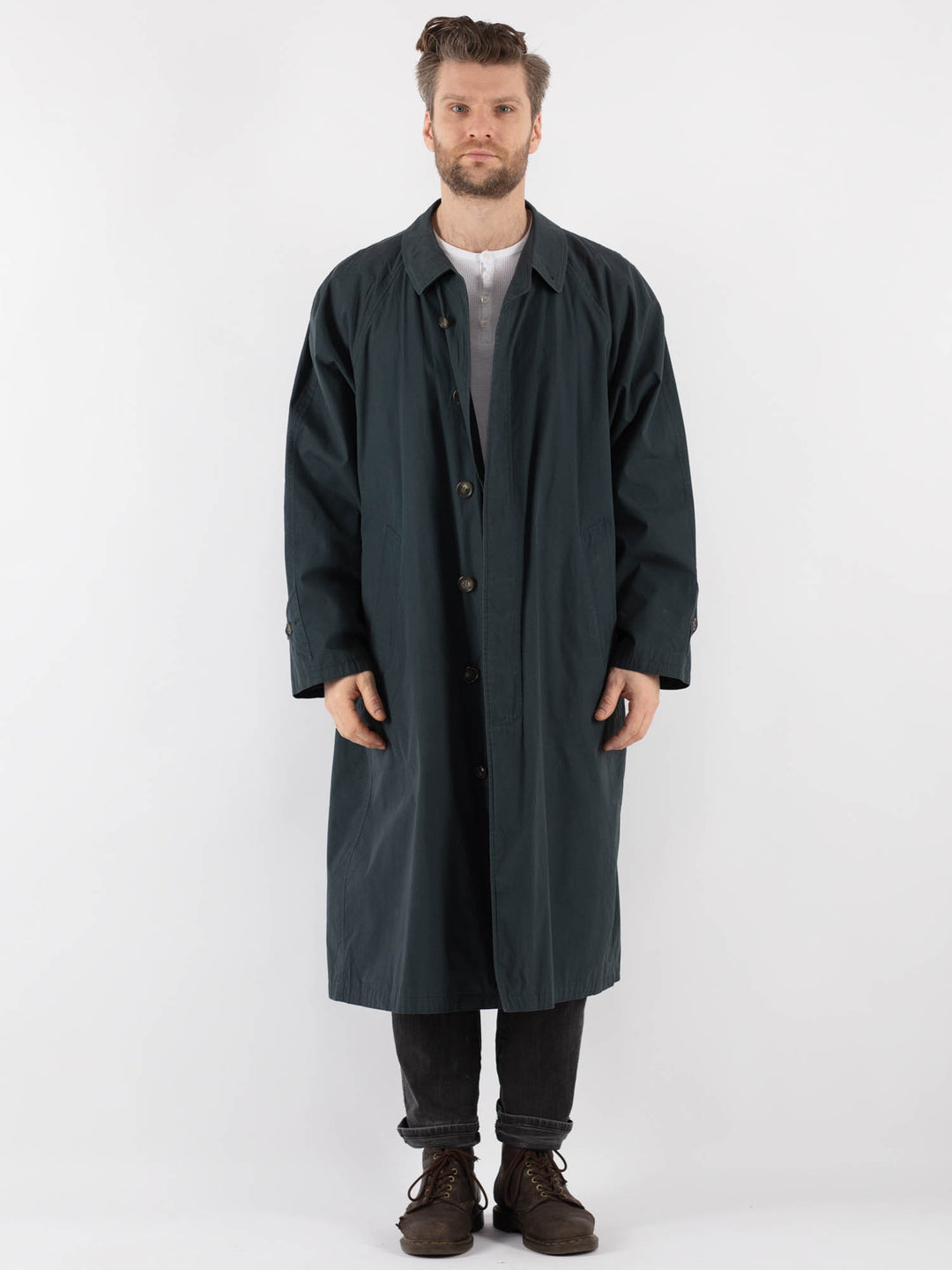 Vintage 90's Men Mac Coat in BlueZ832