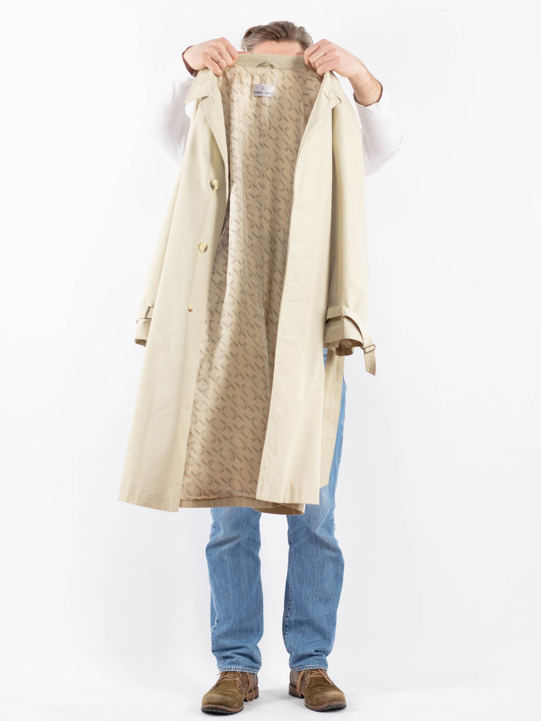 Vintage 90's Men Mac Coat in BeigeZ1462