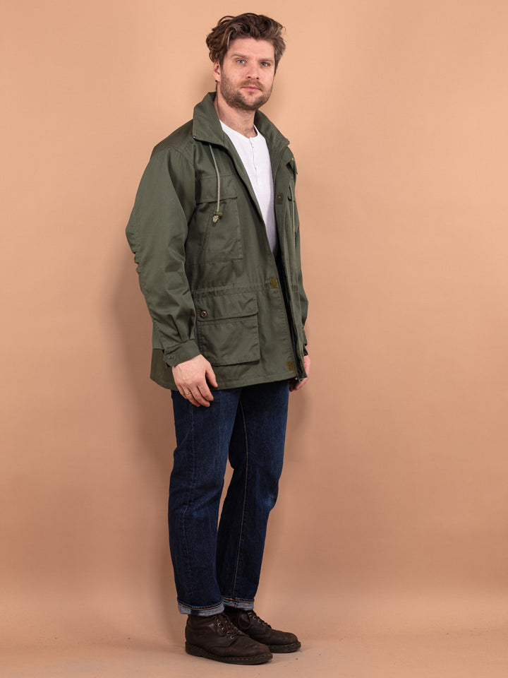 Vintage 90's Men Military Style Cargo Jacket in Sage Green - NorthernGrip