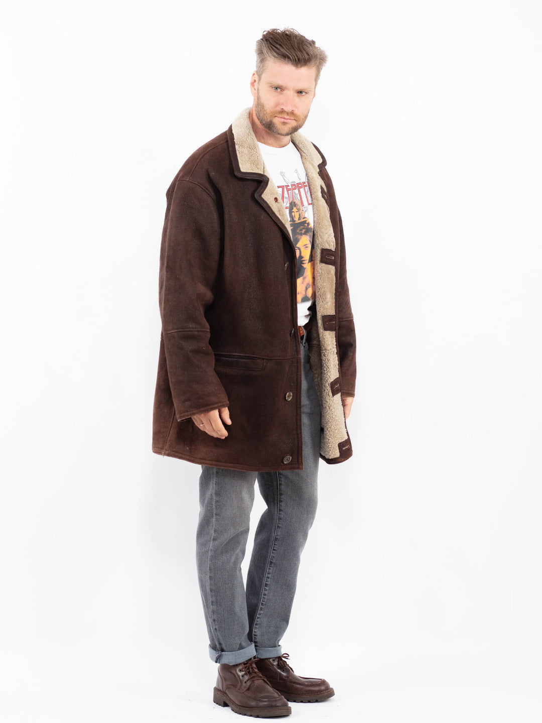 Vintage 90's Men Sheepskin in BrownZ2258