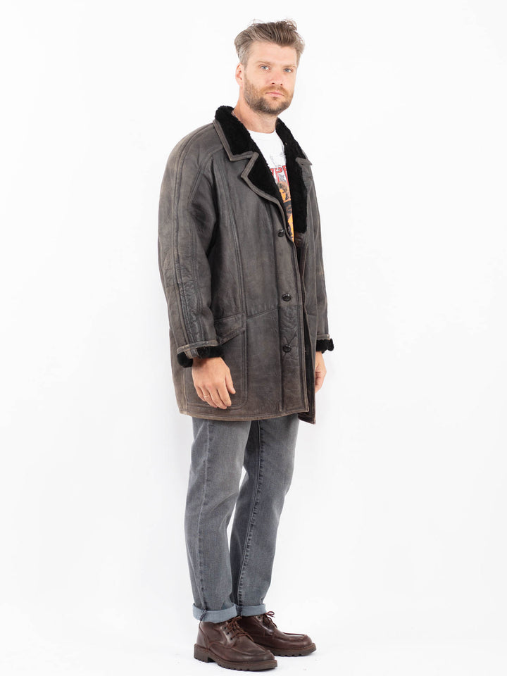 Vintage 90's Men Sheepskin in GrayZ2263