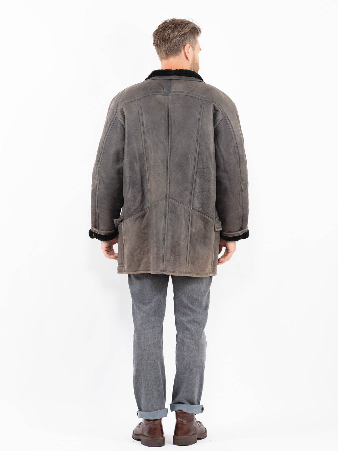 Vintage 90's Men Sheepskin in GrayZ2263