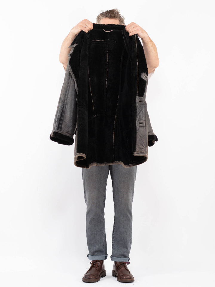 Vintage 90's Men Sheepskin in GrayZ2263