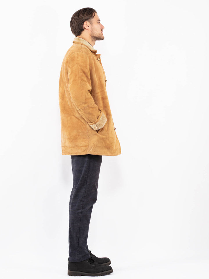 Vintage 90's Men Sheepskin Coat in BrownZ2367