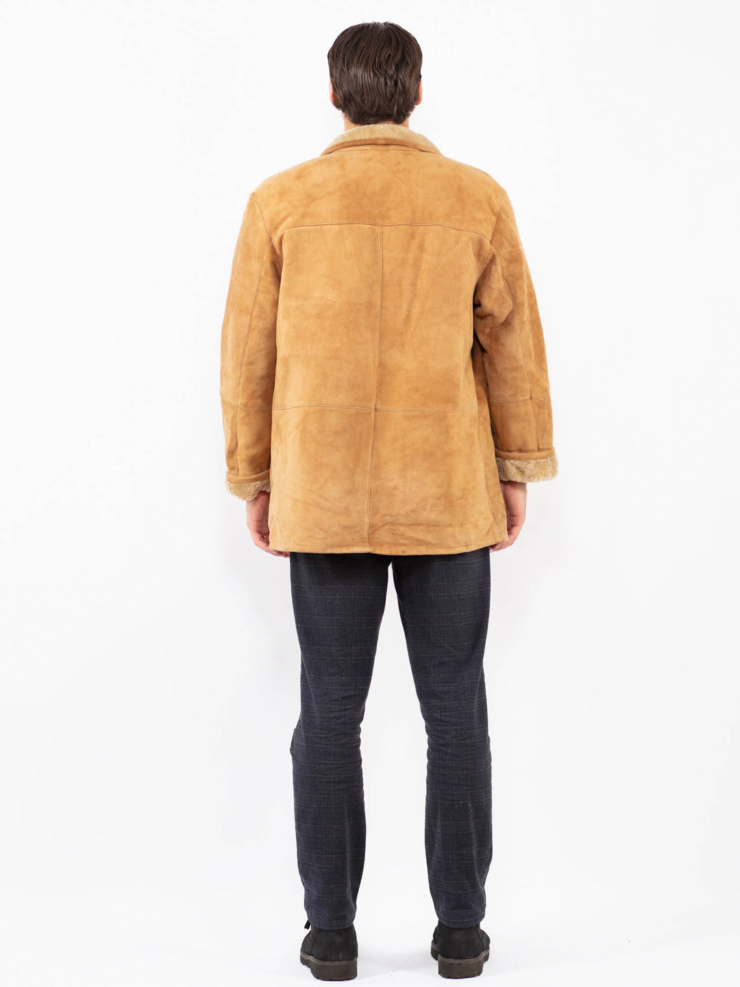 Vintage 90's Men Sheepskin Coat in BrownZ2367