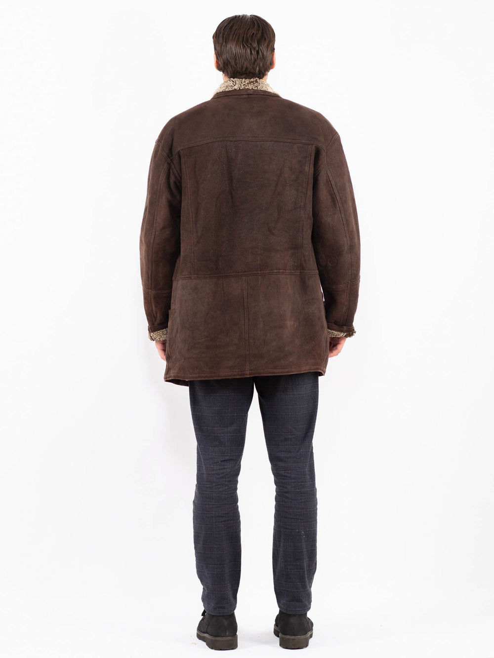 Vintage 90's Men Sheepskin Coat in BrownZ2370