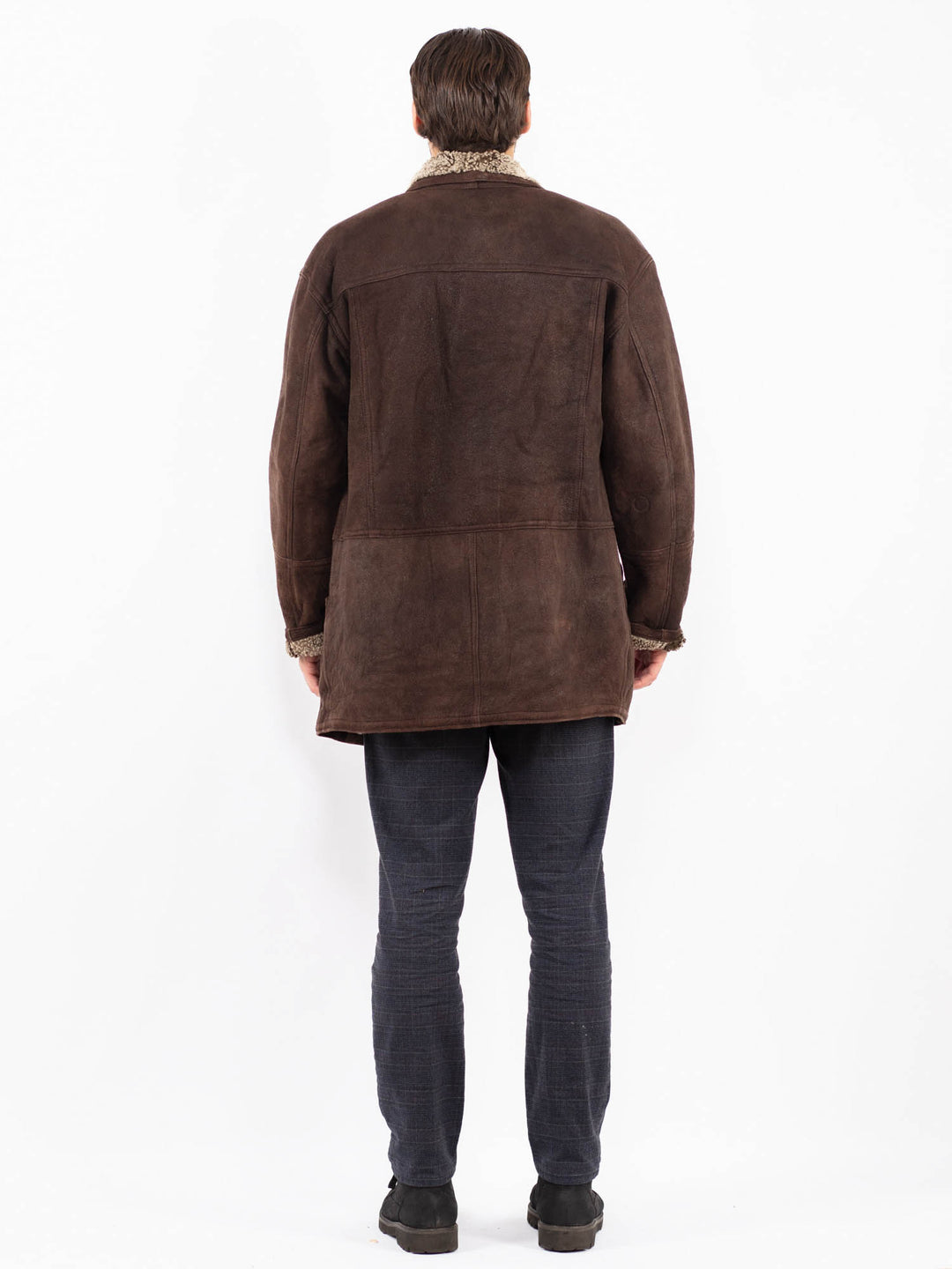 Vintage 90's Men Sheepskin Coat in BrownZ2370