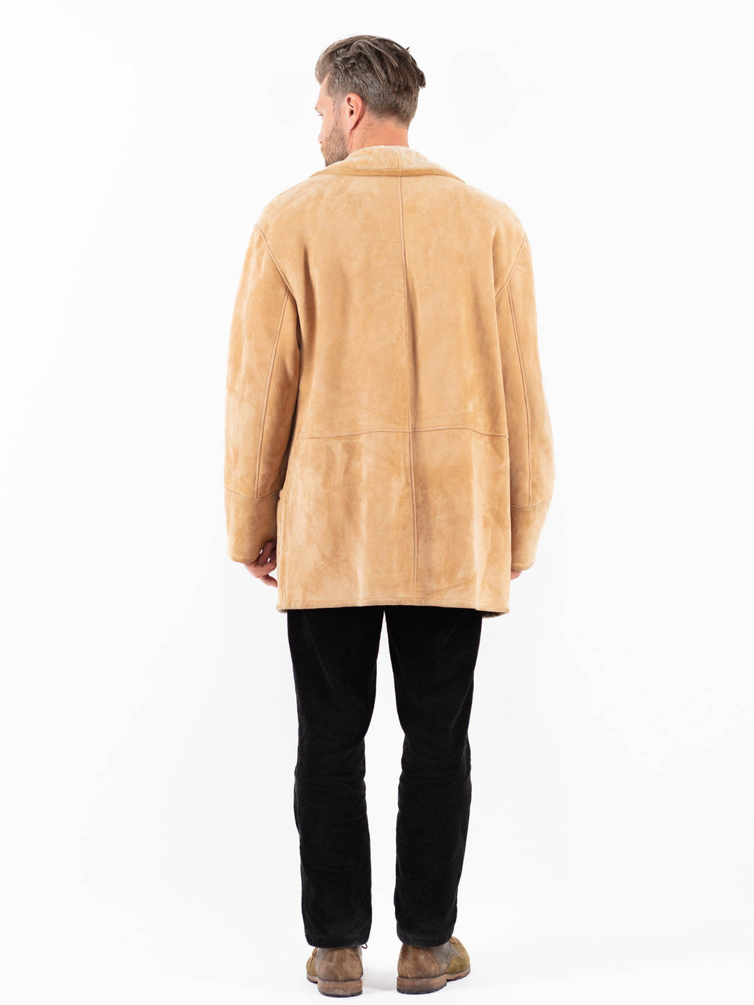 Vintage 90's Men Sheepskin Coat in BeigeZ1840