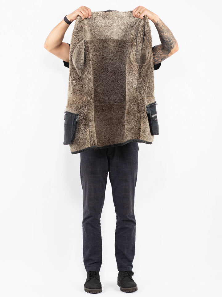 Vintage 90's Men Sheepskin Coat in BlackZ2380