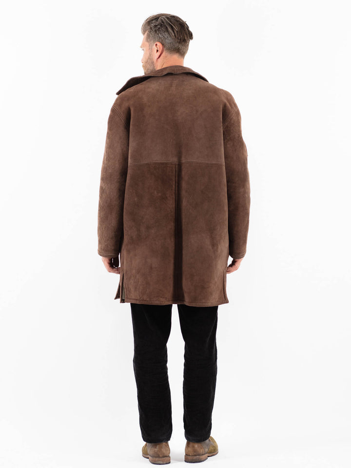 Vintage 90's Men Sheepskin Coat in BrownZ1843