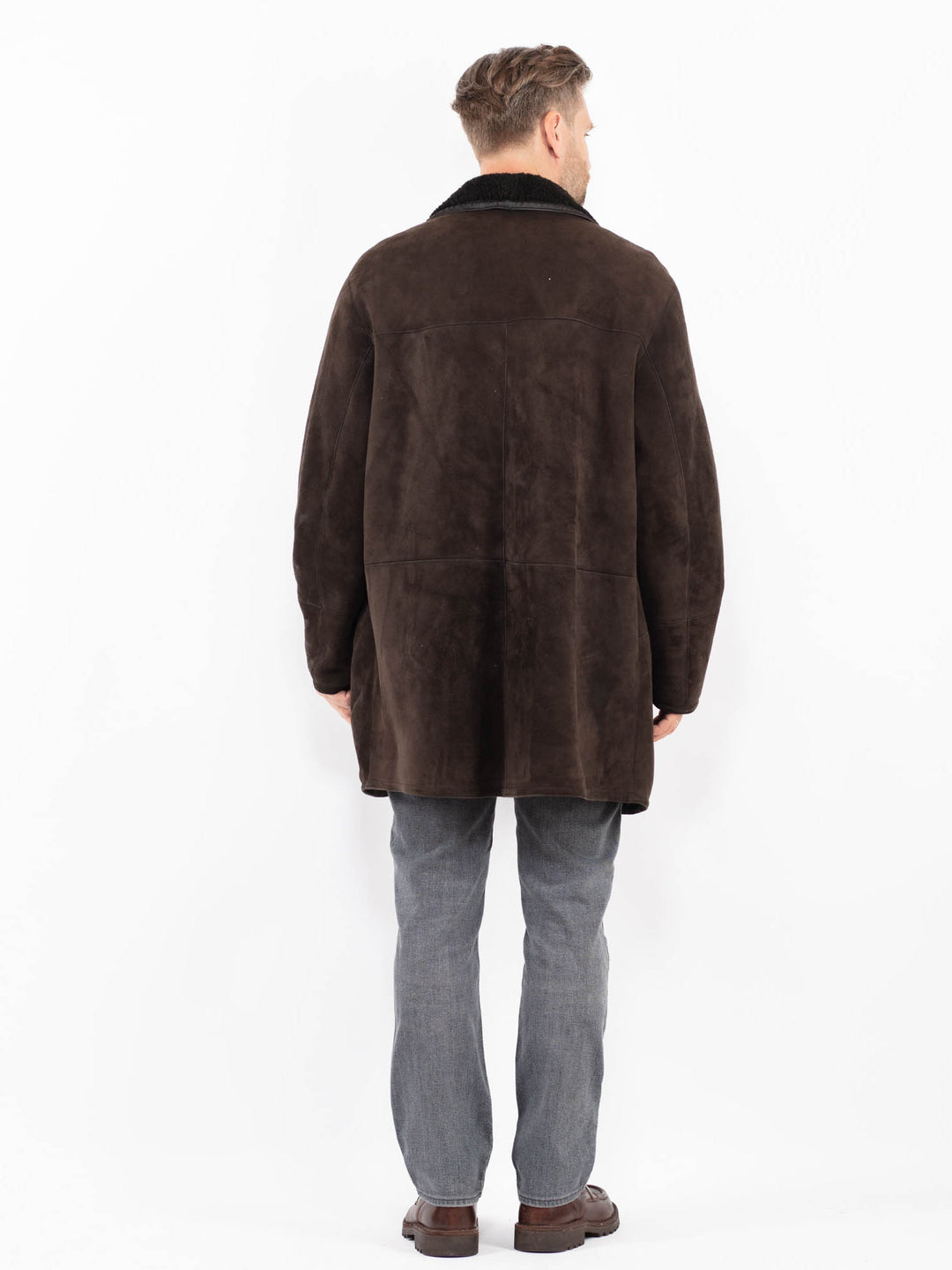 Vintage 90's Men Sheepskin Coat in BrownZ2077