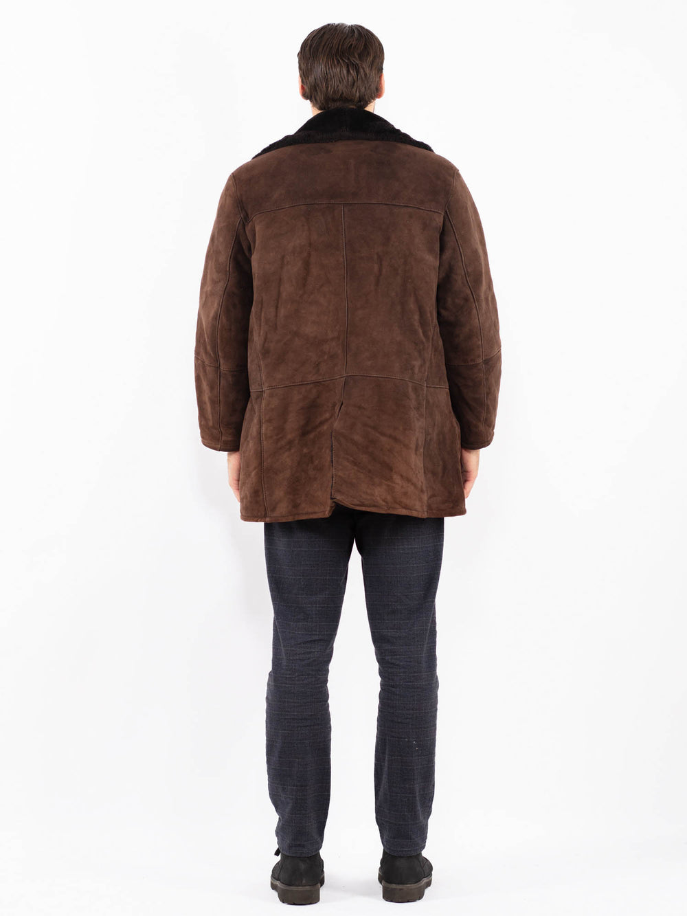 Vintage 90's Men Sheepskin Coat in BrownZ2394