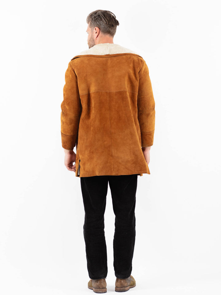 Vintage 90's Men Sheepskin Coat in BrownZ1860