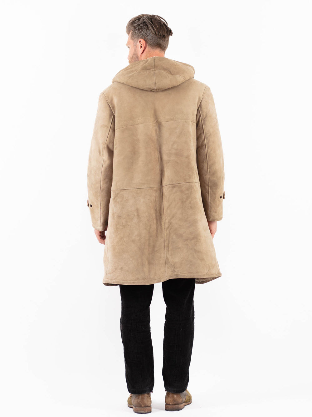 Vintage 90's Men Sheepskin Coat in BeigeZ1862