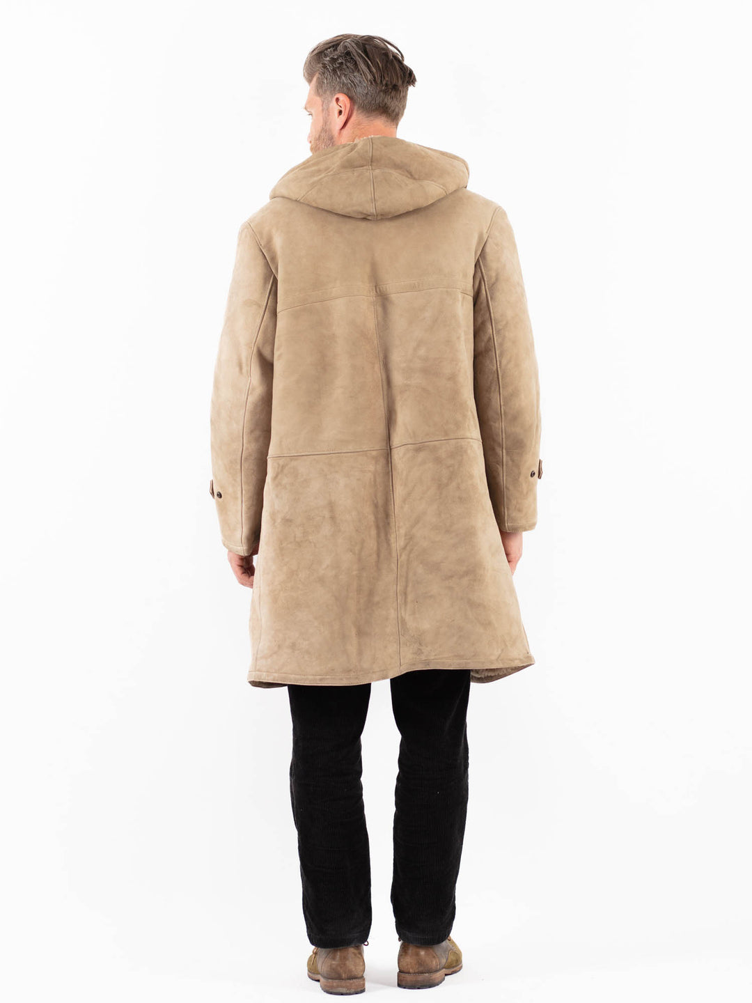 Vintage 90's Men Sheepskin Coat in BeigeZ1862