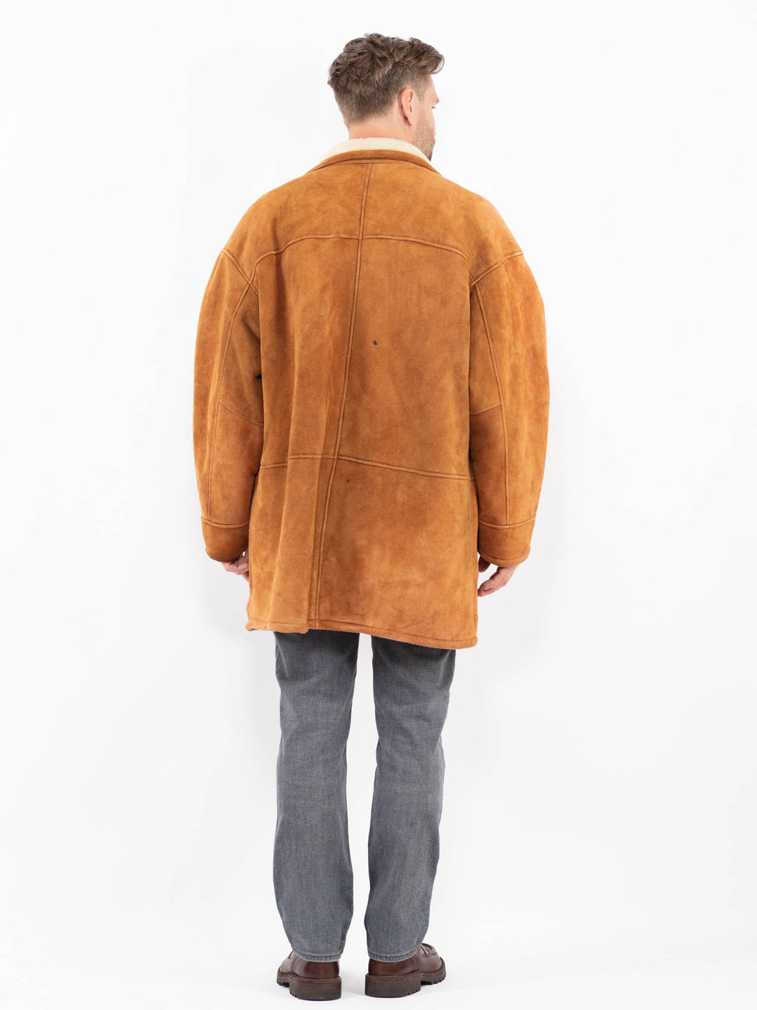 Vintage 90's Men Sheepskin Coat in BrownZ2088