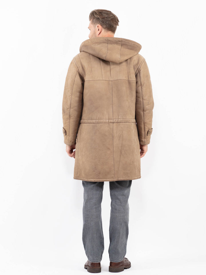 Vintage 90's Men Sheepskin Coat in BeigeZ2101