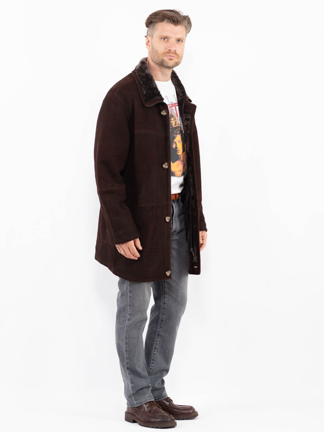 Vintage 90's Men Sheepskin in BrownZ2110