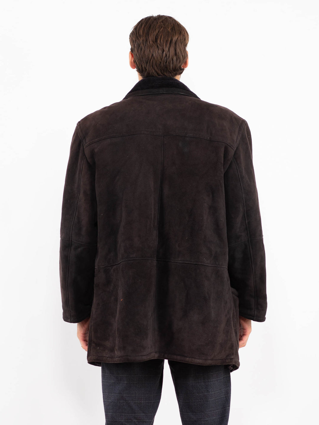 Vintage 90's Men Sheepskin Coat in BrownZ2235