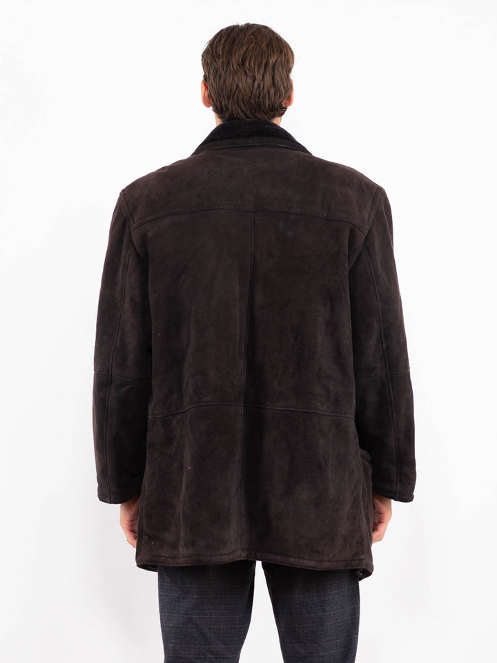 Vintage 90's Men Sheepskin Coat in BrownZ2235