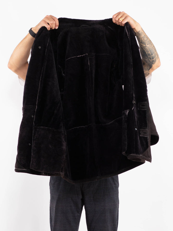Vintage 90's Men Sheepskin Coat in BrownZ2235