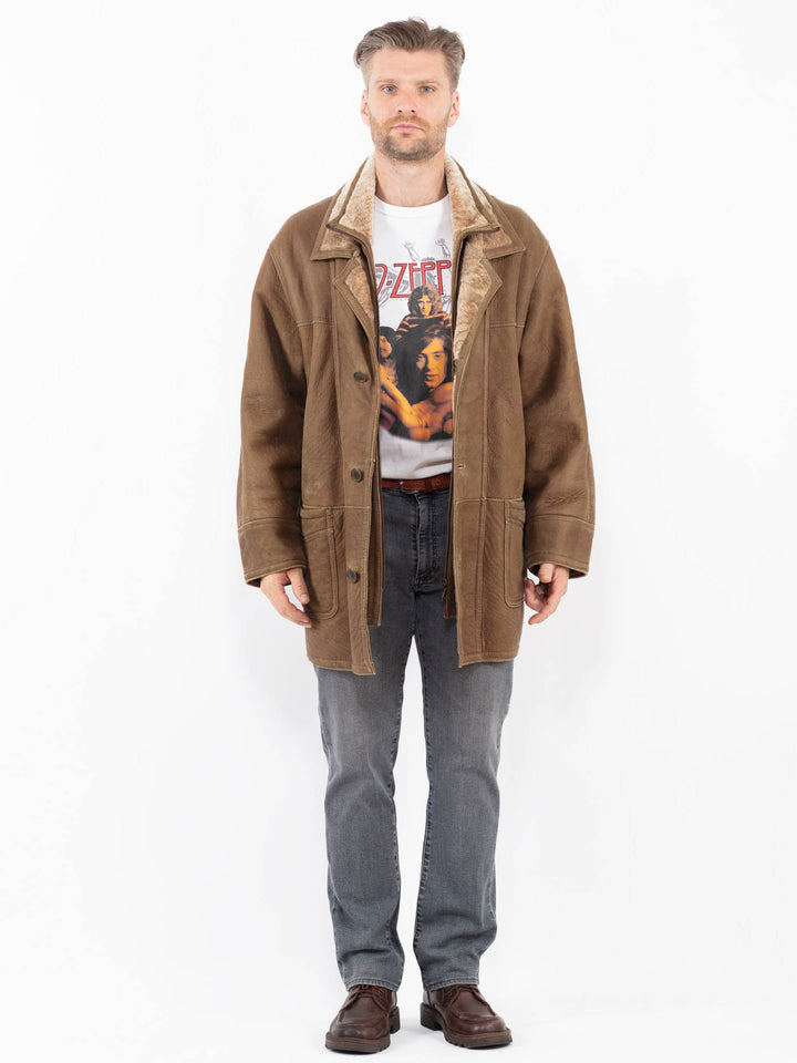 Vintage 90's Men Sheepskin in BrownZ2123