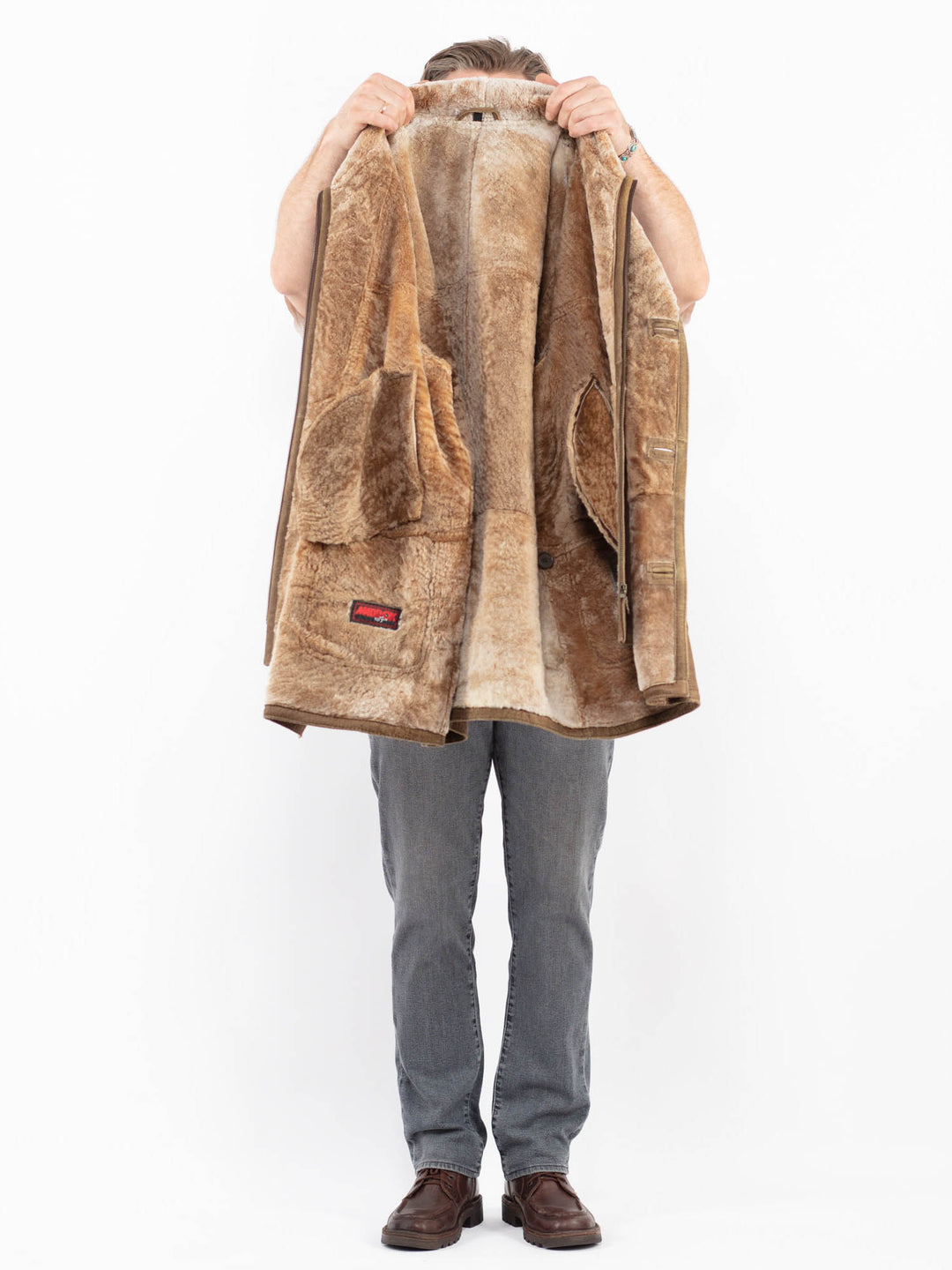 Vintage 90's Men Sheepskin in BrownZ2123
