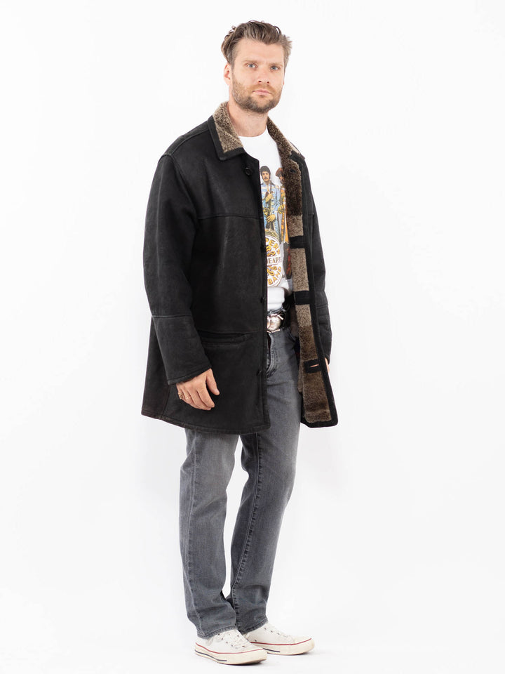 Vintage 90's Men Sheepskin in BlackZ2004