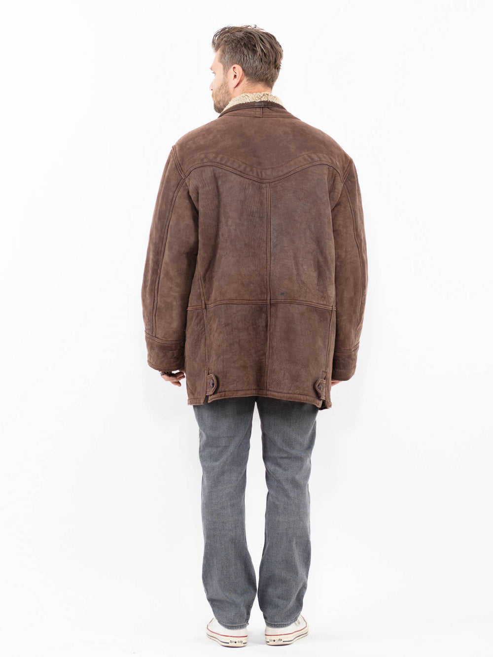 Vintage 90's Men Sheepskin Shearling in BrownZ2008