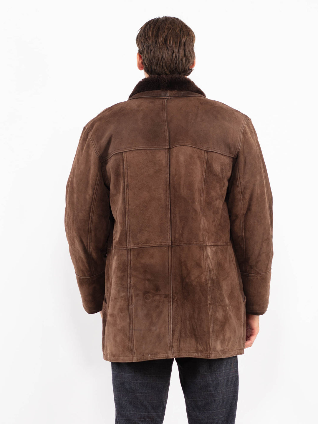 Vintage 90's Men Sheepskin Coat in BrownZ2249