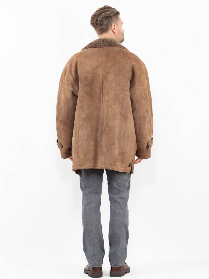 Vintage 90's Men Sheepskin Shearling in BrownZ2140