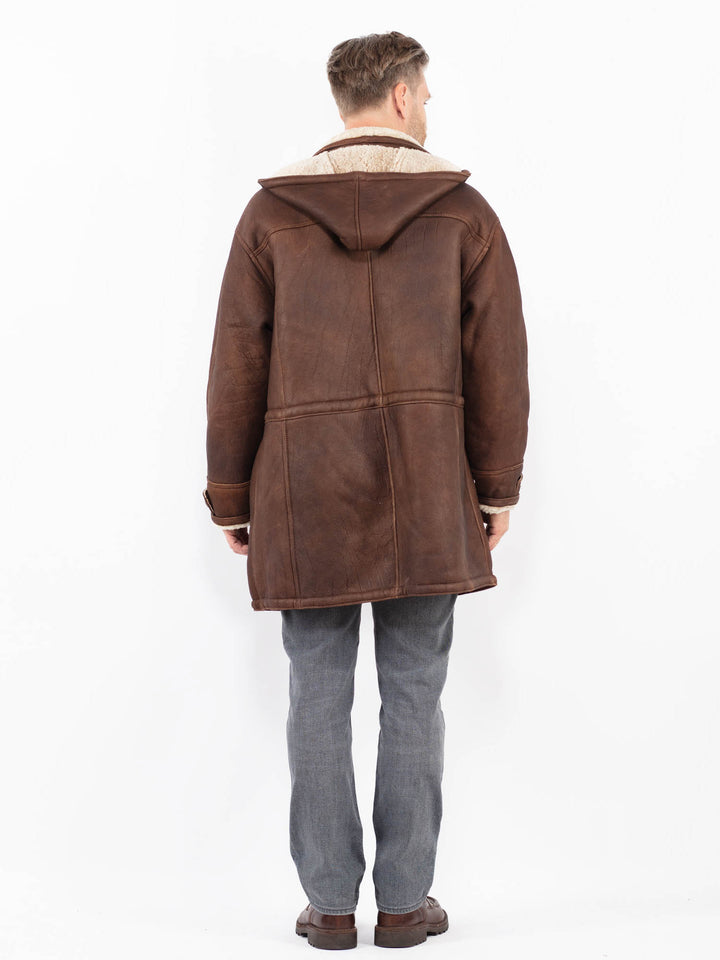Vintage 90's Men Sheepskin Coat in BrownZ2145
