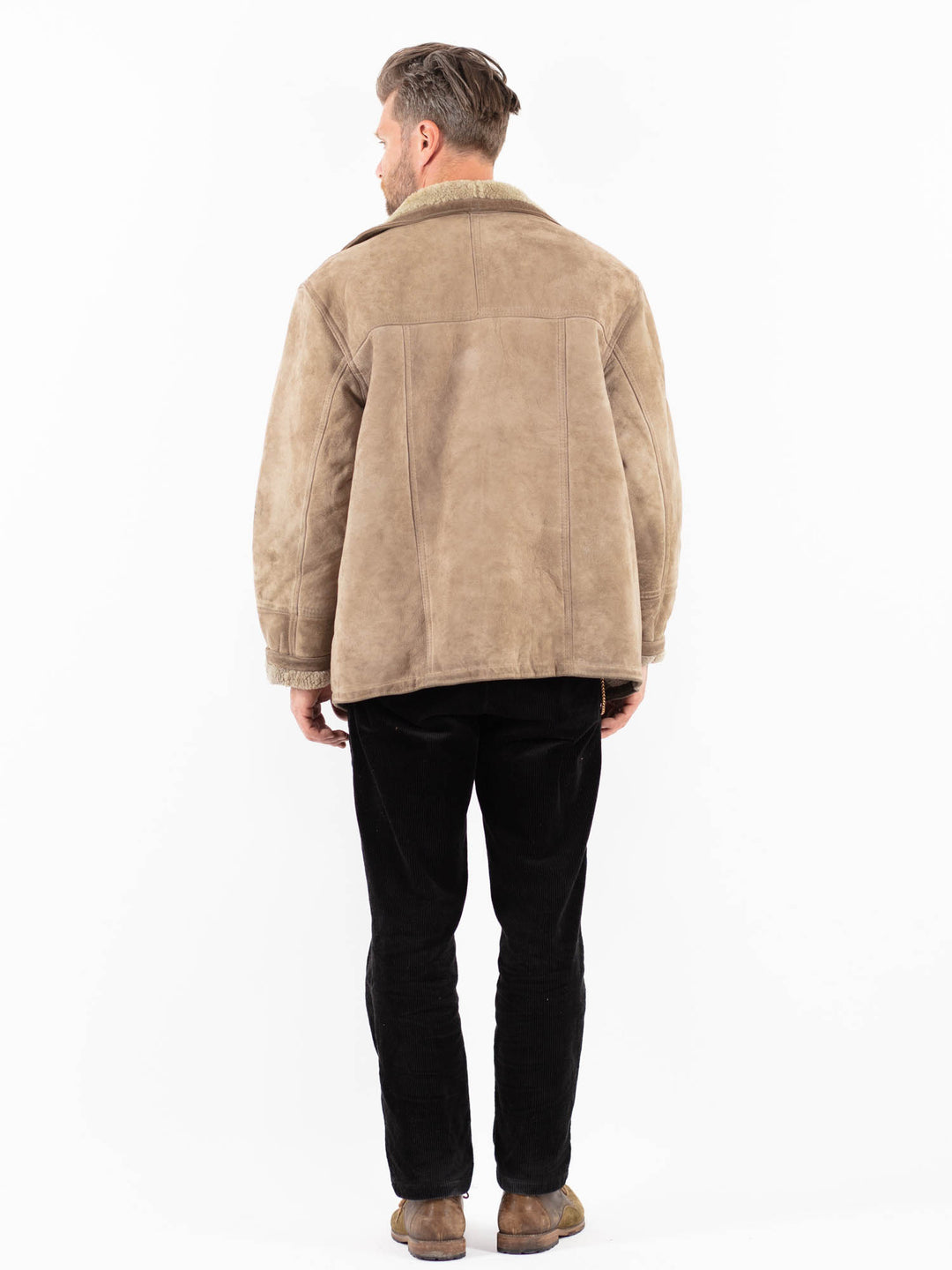 Vintage 90's Men Sheepskin Jacket in BeigeZ1861