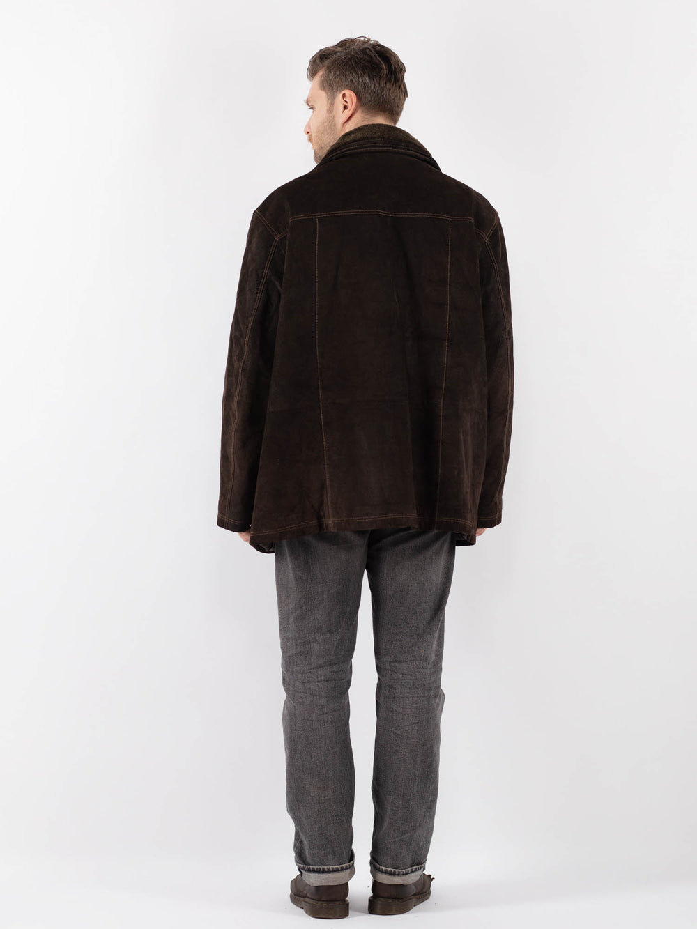 Vintage 90's Men Suede Jacket in BrownZ1112