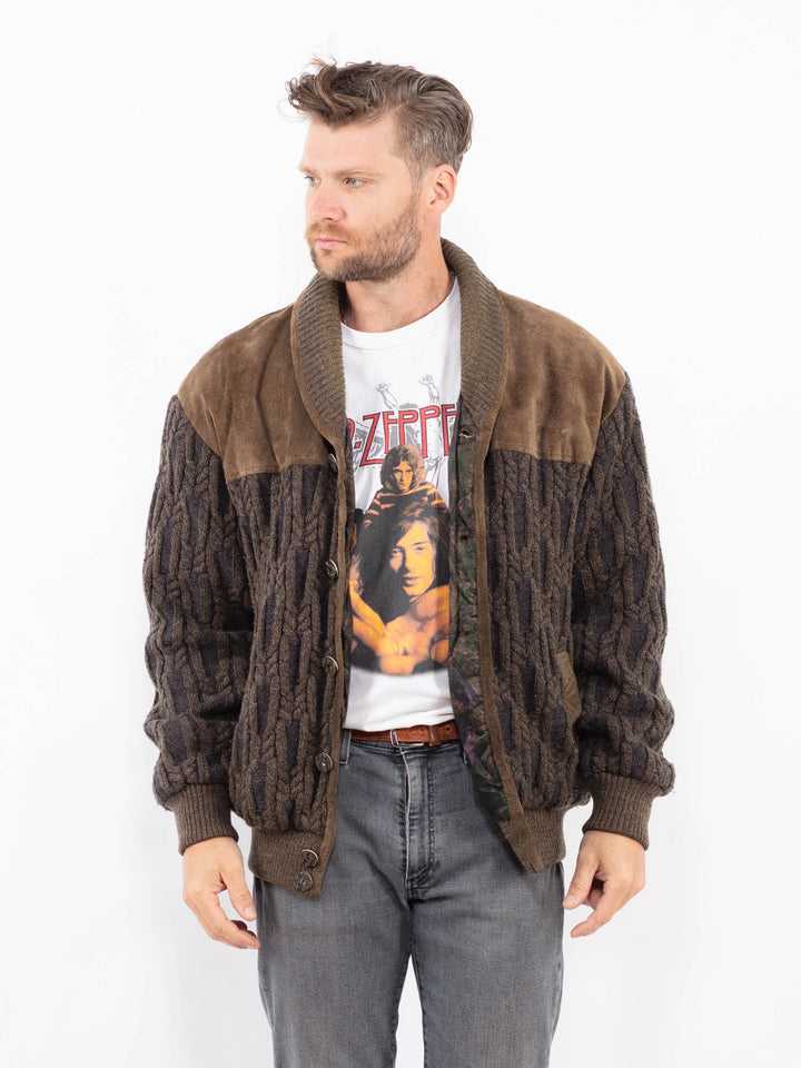 Vintage 90's Men Suede Jacket in BrownZ2300