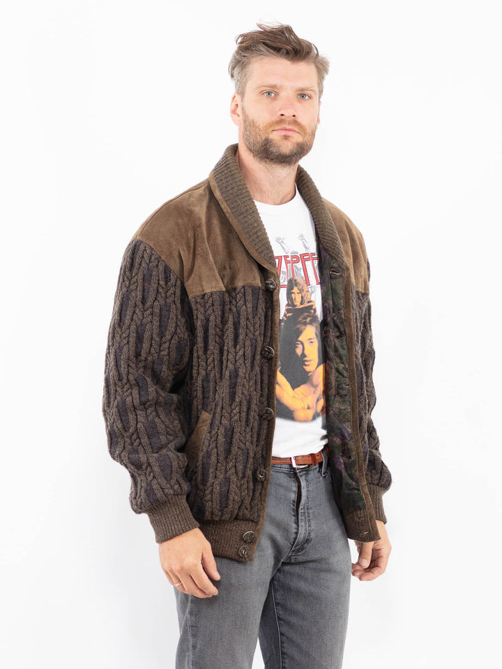 Vintage 90's Men Suede Jacket in BrownZ2300