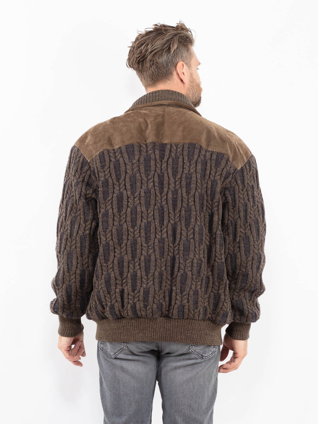 Vintage 90's Men Suede Jacket in BrownZ2300