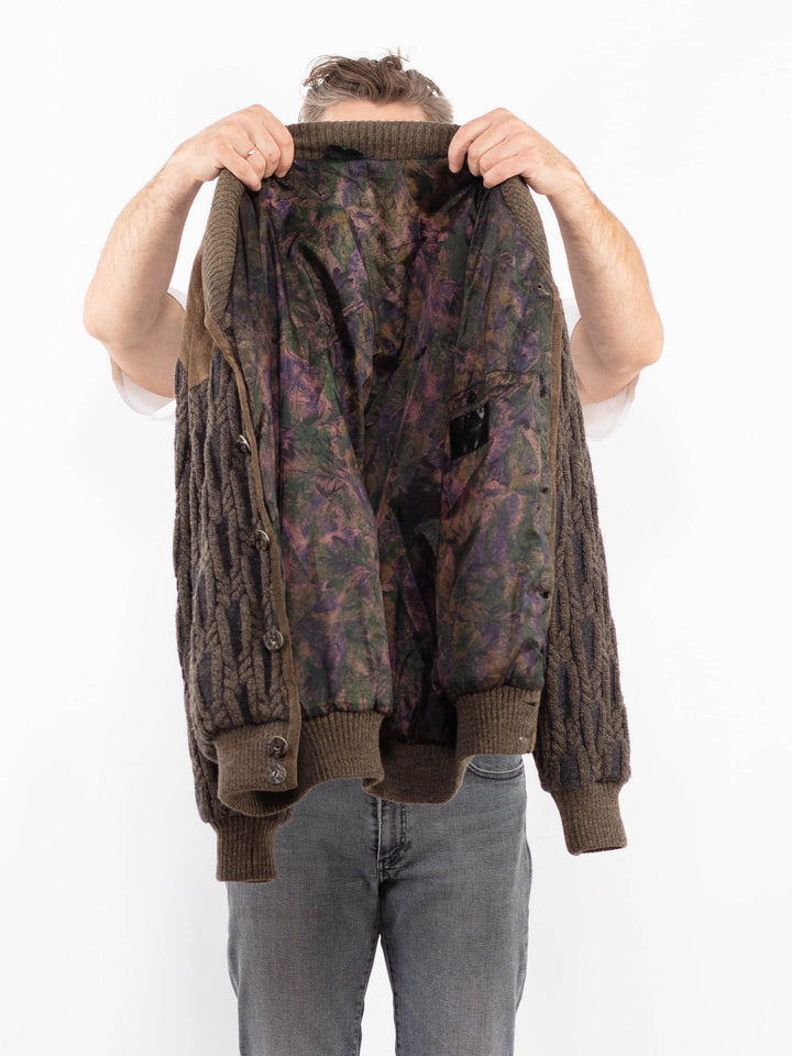 Vintage 90's Men Suede Jacket in BrownZ2300