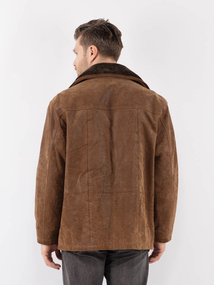 Vintage 90's Men Suede Jacket in BeigeZ1109