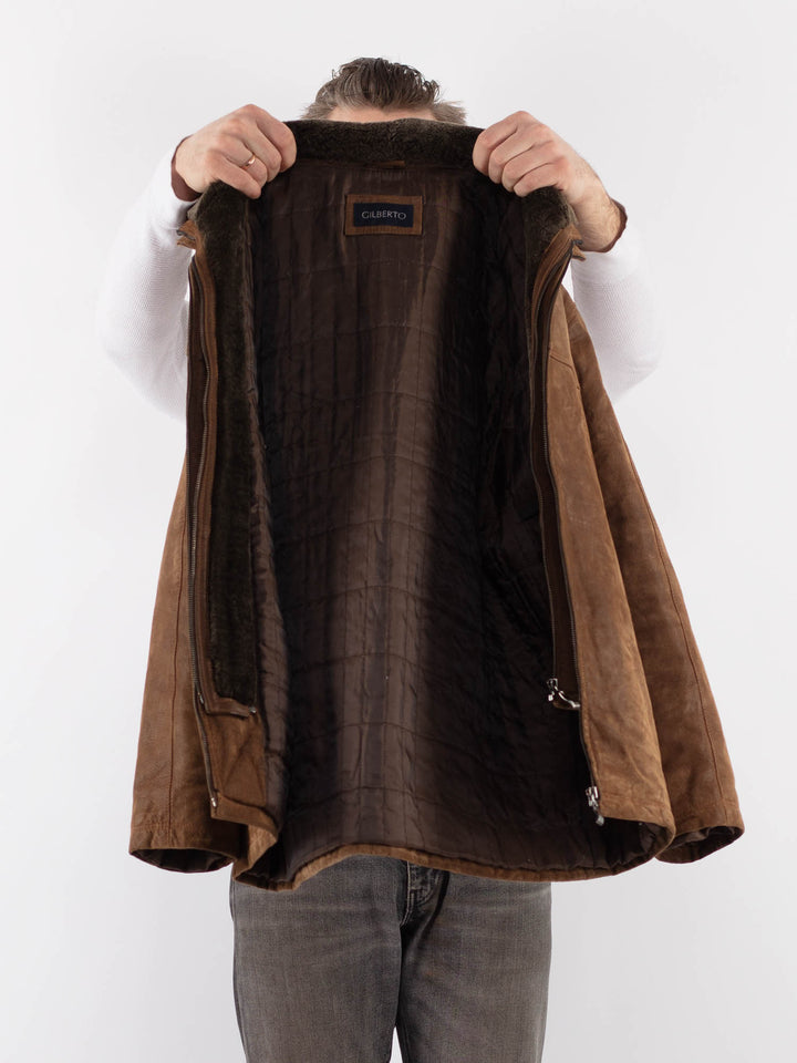 Vintage 90's Men Suede Jacket in BeigeZ1109