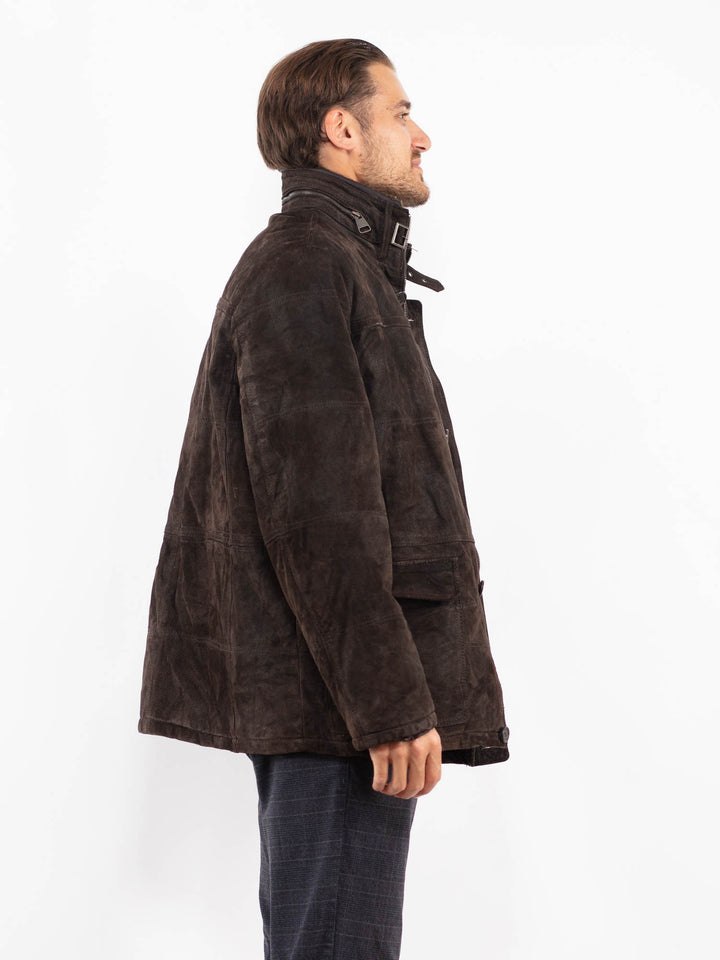 Vintage 90's Men Suede Sherpa Jacket in BrownZ2243