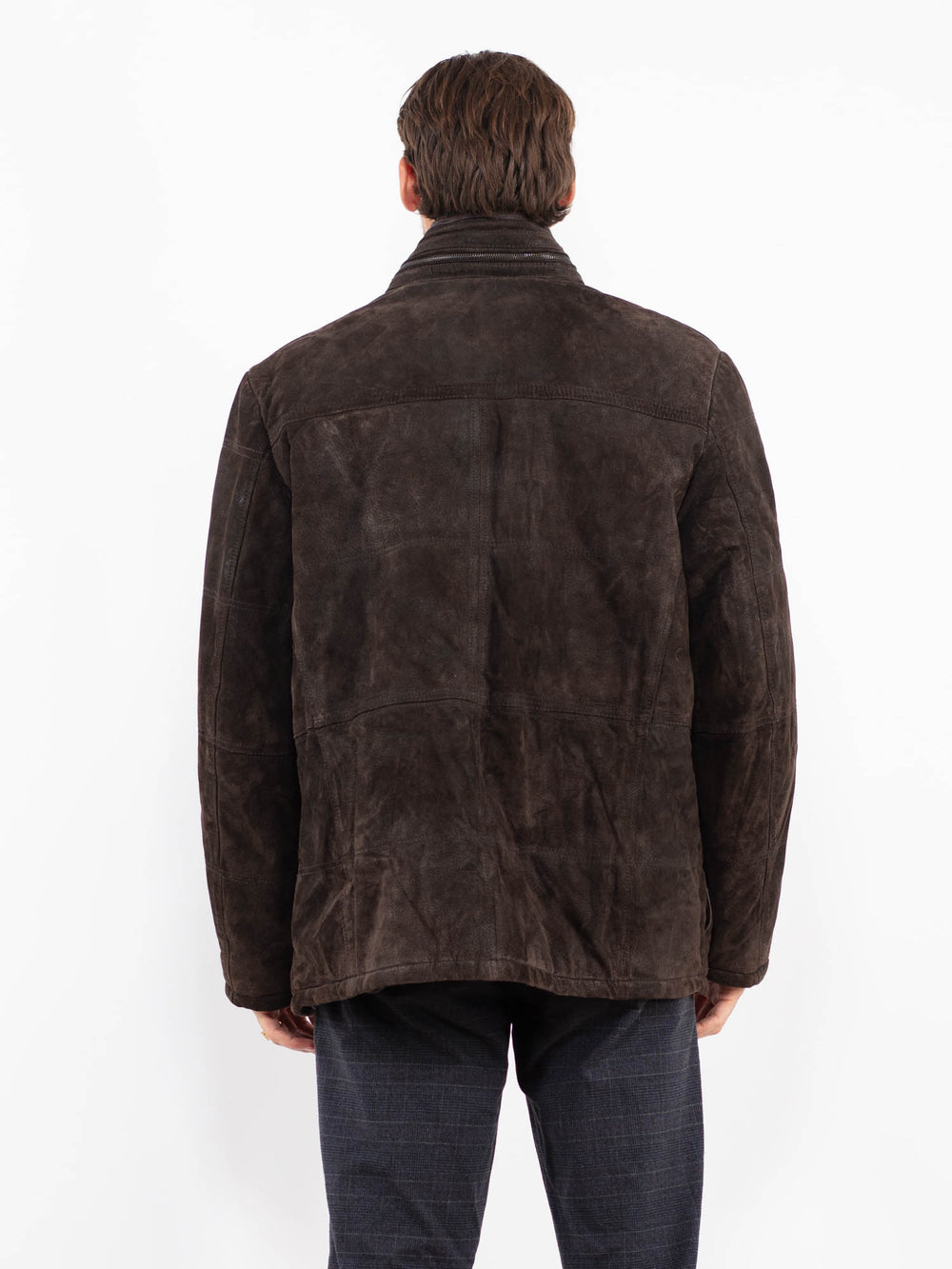 Vintage 90's Men Suede Sherpa Jacket in BrownZ2243