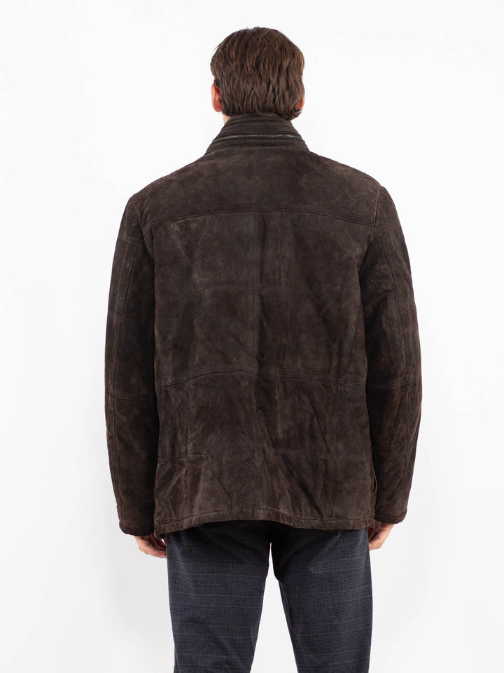 Vintage 90's Men Suede Sherpa Jacket in BrownZ2243