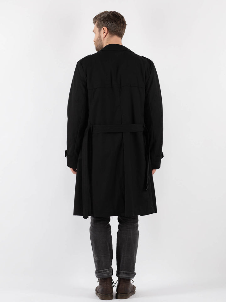 Vintage 90's Men Trench Coat in BlackZ822